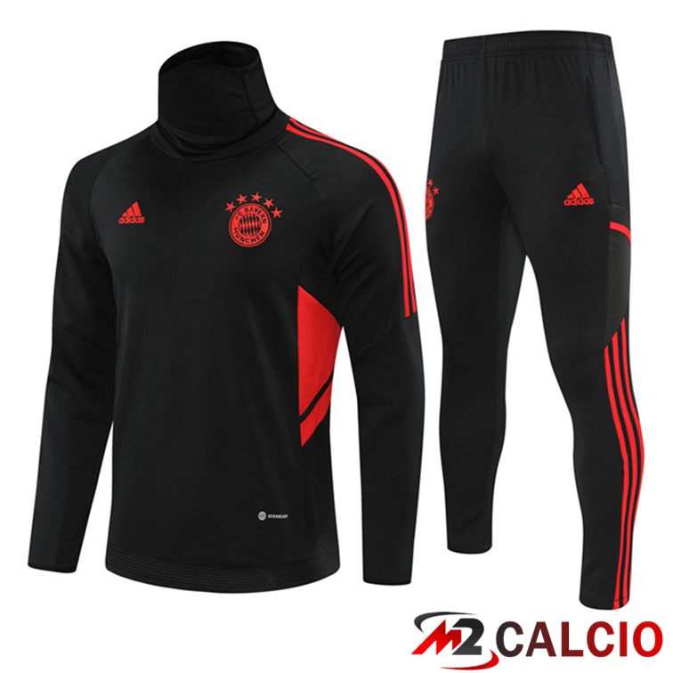 Maglie Calcio Personalizzate,Tute Calcio Squadre,Maglia Nazionale Italiana Calcio | Tuta Calcio Bayern Monaco Collo Alto Nero 2022/2023