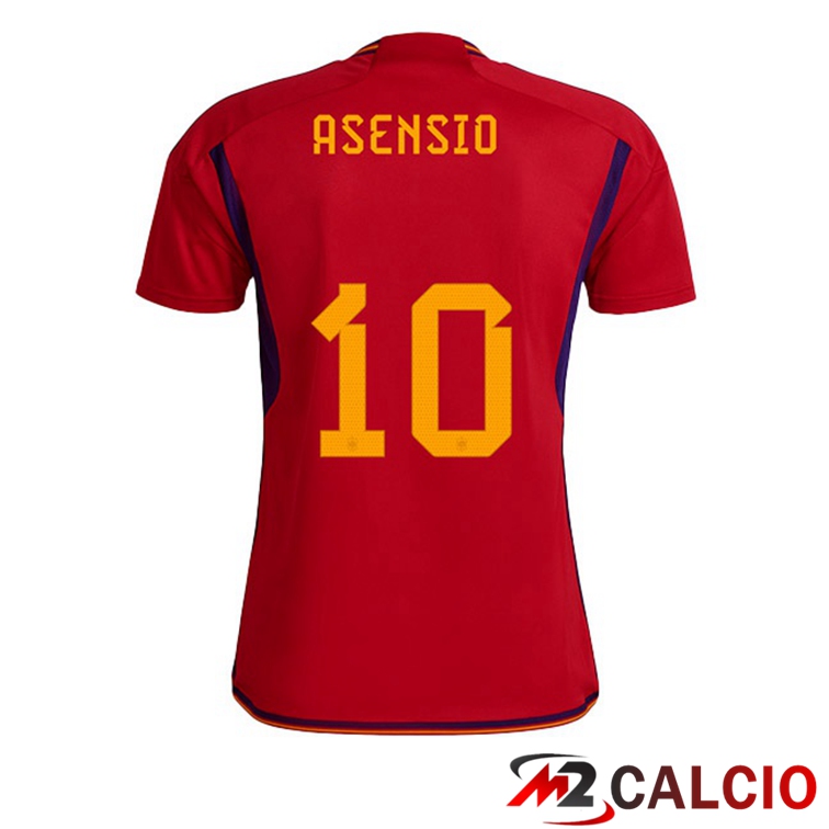 Maglie Calcio Personalizzate,Tute Calcio Squadre,Maglia Nazionale Italiana Calcio | Maglie Calcio Spagna (ASENSIO 10) Prima Rosso Coppa Del Mondo 2022