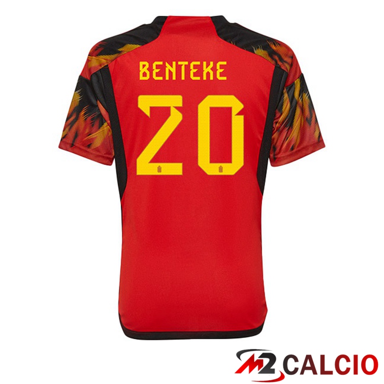 Maglie Calcio Personalizzate,Tute Calcio Squadre,Maglia Nazionale Italiana Calcio | Maglie Calcio Belgio (BENTEKE 20) Prima Rosso Coppa Del Mondo 2022