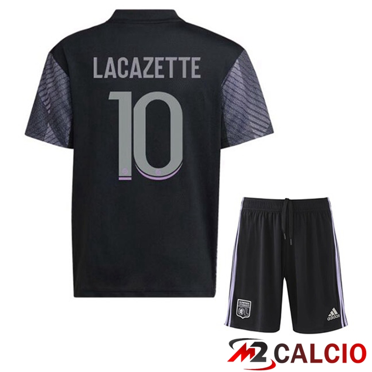 Maglie Calcio Personalizzate,Tute Calcio Squadre,Maglia Nazionale Italiana Calcio | Maglie Calcio Lyon OL (LACAZETTE 10) Bambino Terza Nero 2022/2023