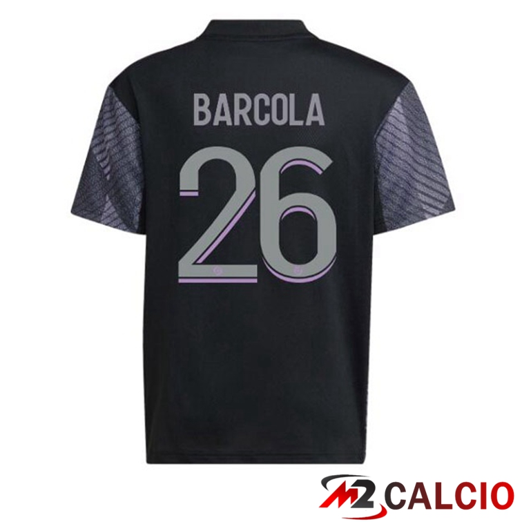 Maglie Calcio Personalizzate,Tute Calcio Squadre,Maglia Nazionale Italiana Calcio | Maglie Calcio Lyon OL (BARCOLA 26) Terza Nero 2022/2023