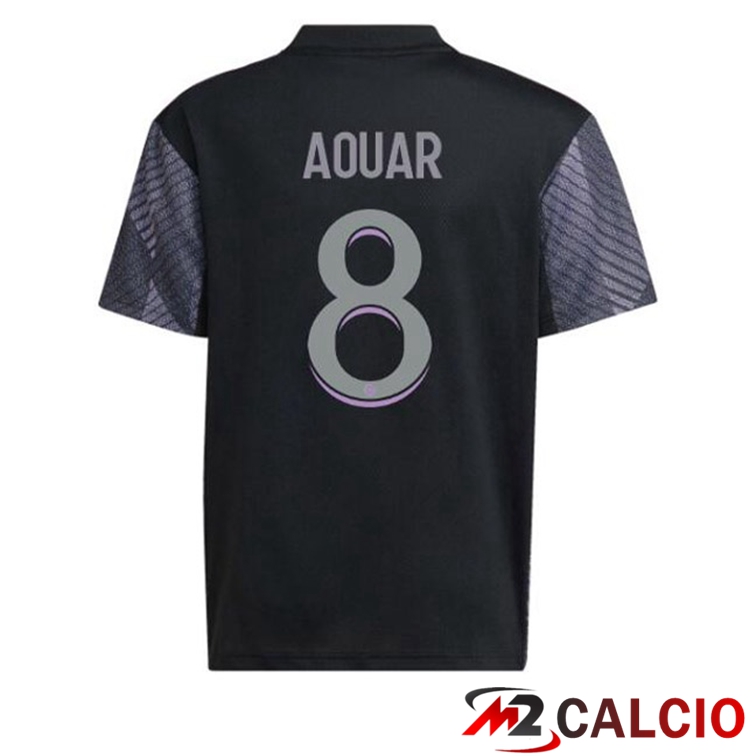 Maglie Calcio Personalizzate,Tute Calcio Squadre,Maglia Nazionale Italiana Calcio | Maglie Calcio Lyon OL (AOUAR 8) Terza Nero 2022/2023