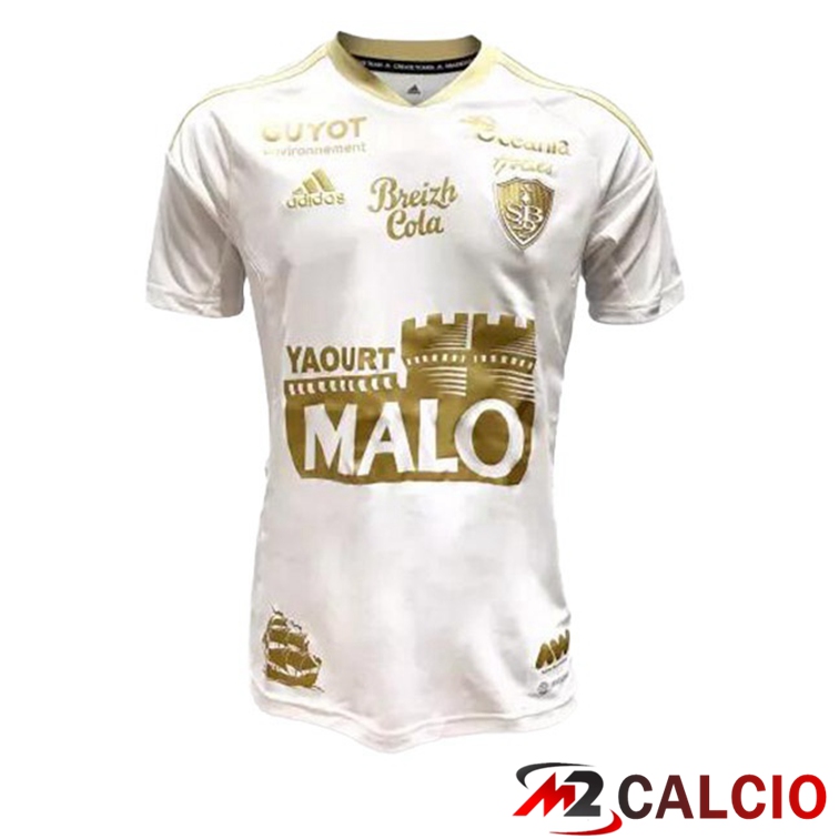 Maglie Calcio Personalizzate,Tute Calcio Squadre,Maglia Nazionale Italiana Calcio | Maglie Calcio Stade Brestois Seconda Bianco 2022/2023