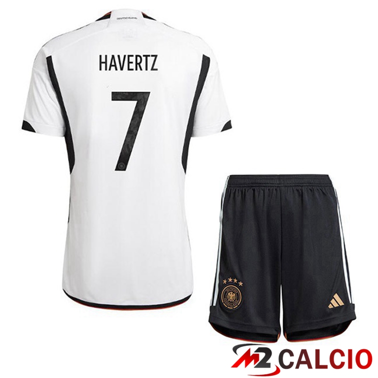 Maglie Calcio Personalizzate,Tute Calcio Squadre,Maglia Nazionale Italiana Calcio | Maglie Calcio Germania (HAVerdeZ 7) Bambino Prima Nero Bianco 2022/2023