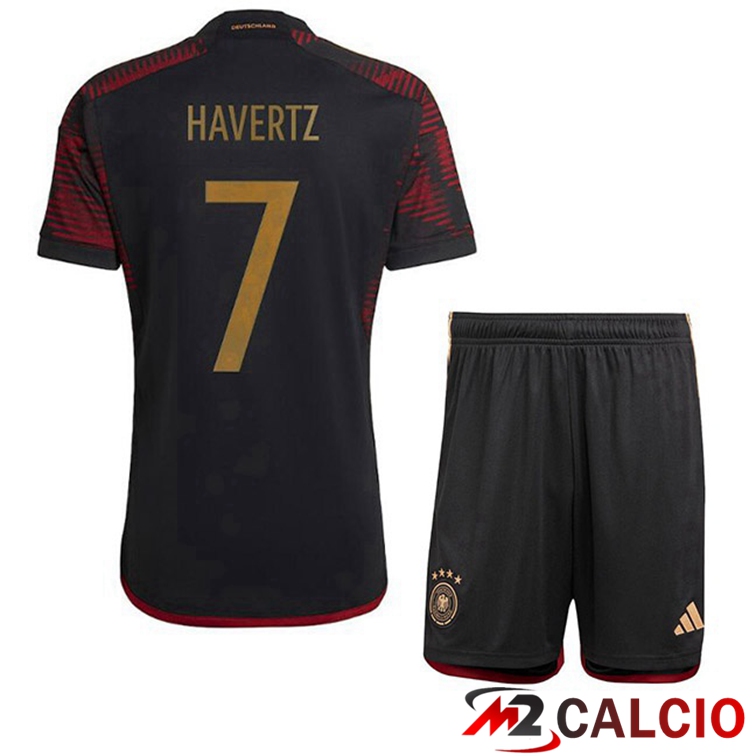Maglie Calcio Personalizzate,Tute Calcio Squadre,Maglia Nazionale Italiana Calcio | Maglie Calcio Germania (HAVerdeZ 7) Bambino Seconda Nero 2022/2023