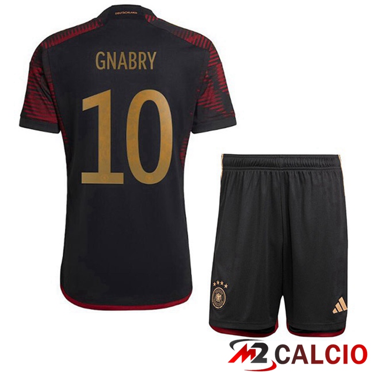 Maglie Calcio Personalizzate,Tute Calcio Squadre,Maglia Nazionale Italiana Calcio | Maglie Calcio Germania (GNABRY 10) Bambino Seconda Nero 2022/2023