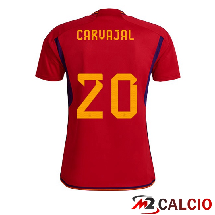 Maglie Calcio Personalizzate,Tute Calcio Squadre,Maglia Nazionale Italiana Calcio | Maglie Calcio Spagna (CARVAJAL 20) Prima Rosso 2022/2023