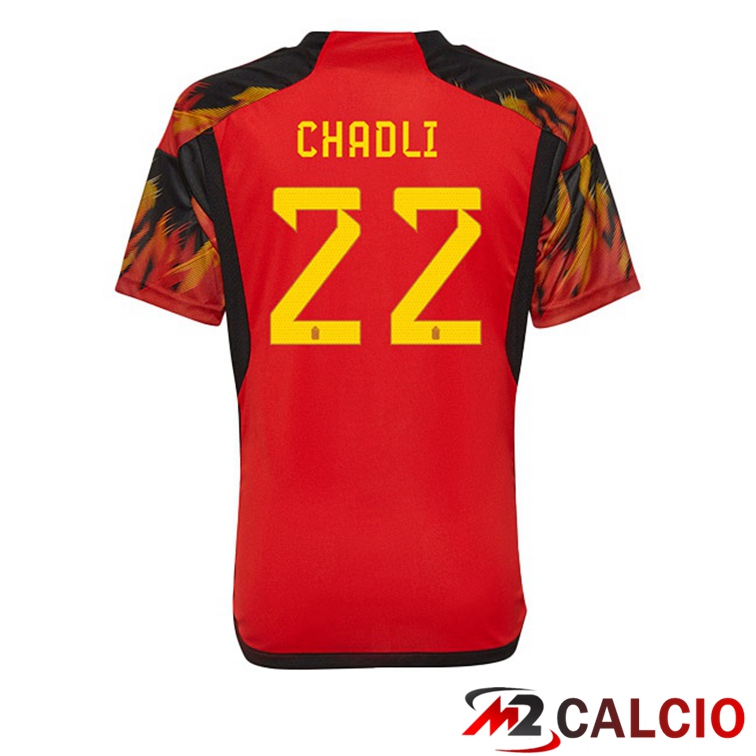 Maglie Calcio Personalizzate,Tute Calcio Squadre,Maglia Nazionale Italiana Calcio | Maglie Calcio Belgio (CHADLI 22) Prima Rosso 2022/2023