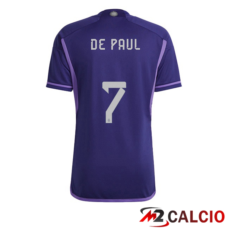 Maglie Calcio Personalizzate,Tute Calcio Squadre,Maglia Nazionale Italiana Calcio | Maglie Calcio Argentina (DE PAUL 7) Seconda Porpora 2022/2023