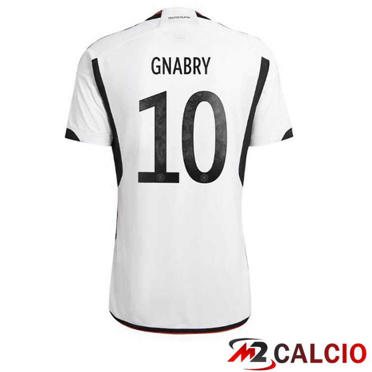 Maglie Calcio Personalizzate,Tute Calcio Squadre,Maglia Nazionale Italiana Calcio | Maglie Calcio Germania (GNABRY 10) Prima Nero Bianco 2022/2023