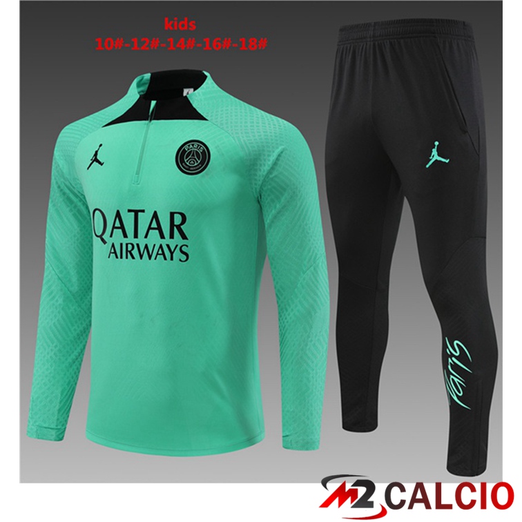 Maglie Calcio Personalizzate,Tute Calcio Squadre,Maglia Nazionale Italiana Calcio | Tuta Calcio Paris PSG Bambino Verde 2022/2023