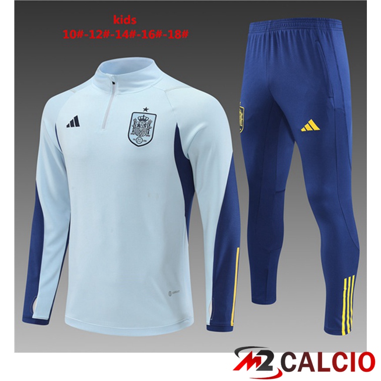 Maglie Calcio Personalizzate,Tute Calcio Squadre,Maglia Nazionale Italiana Calcio | Tuta Calcio Spagna Bambino Blu 2022/2023