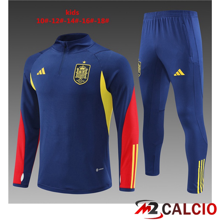 Maglie Calcio Personalizzate,Tute Calcio Squadre,Maglia Nazionale Italiana Calcio | Tuta Calcio Spagna Bambino Blu Royal 2022/2023