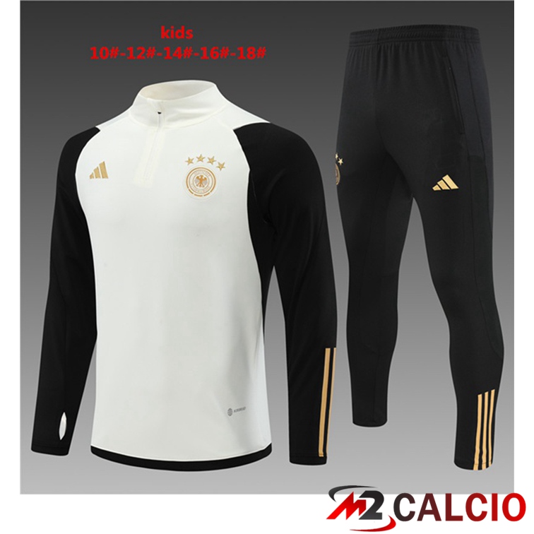 Maglie Calcio Personalizzate,Tute Calcio Squadre,Maglia Nazionale Italiana Calcio | Tuta Calcio Germania Bambino Bianco Nero 2022/2023
