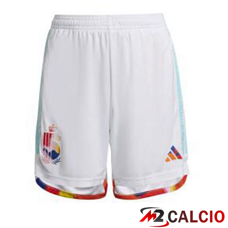 Maglie Calcio Personalizzate,Tute Calcio Squadre,Maglia Nazionale Italiana Calcio | Pantaloncini Calcio Belgio Seconda Bianco 2022/2023