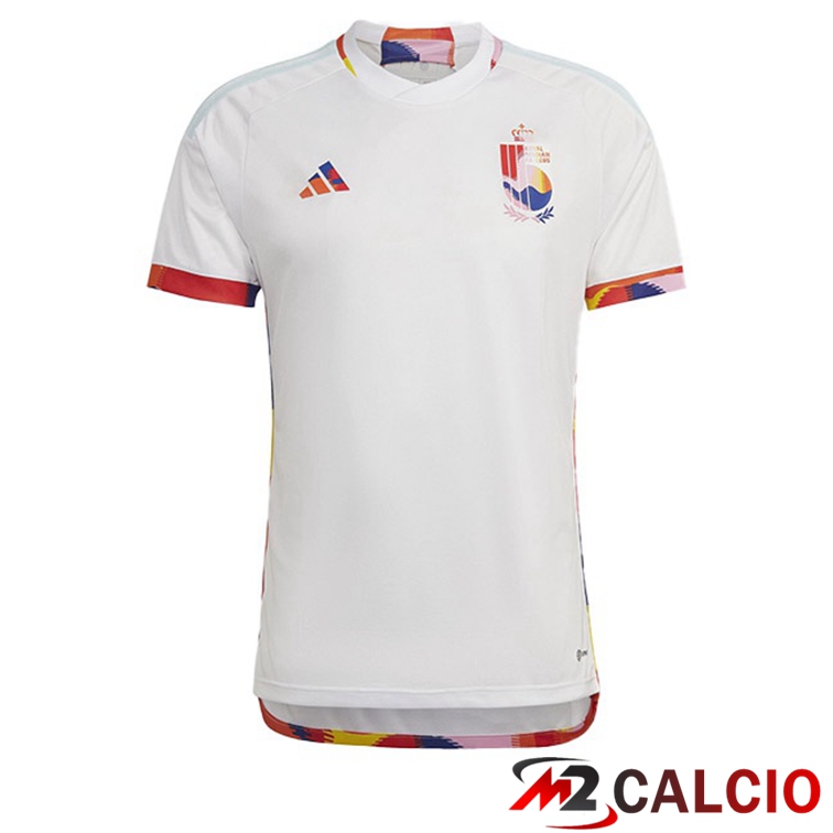 Maglie Calcio Personalizzate,Tute Calcio Squadre,Maglia Nazionale Italiana Calcio | Maglie Calcio Belgio Seconda Bianco Coppa Del Mondo 2022
