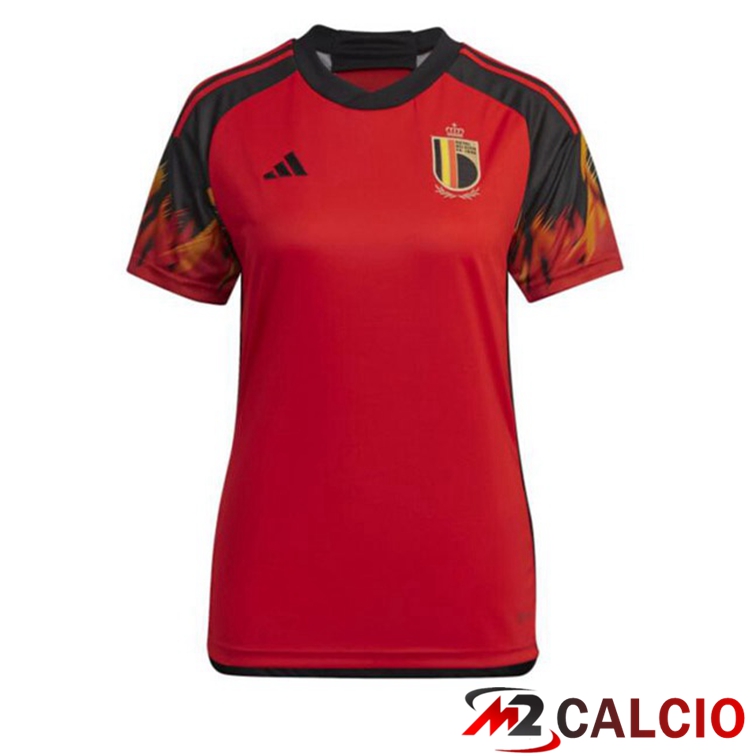 Maglie Calcio Personalizzate,Tute Calcio Squadre,Maglia Nazionale Italiana Calcio | Maglie Calcio Belgio Donna Prima Rosso Coppa Del Mondo 2022