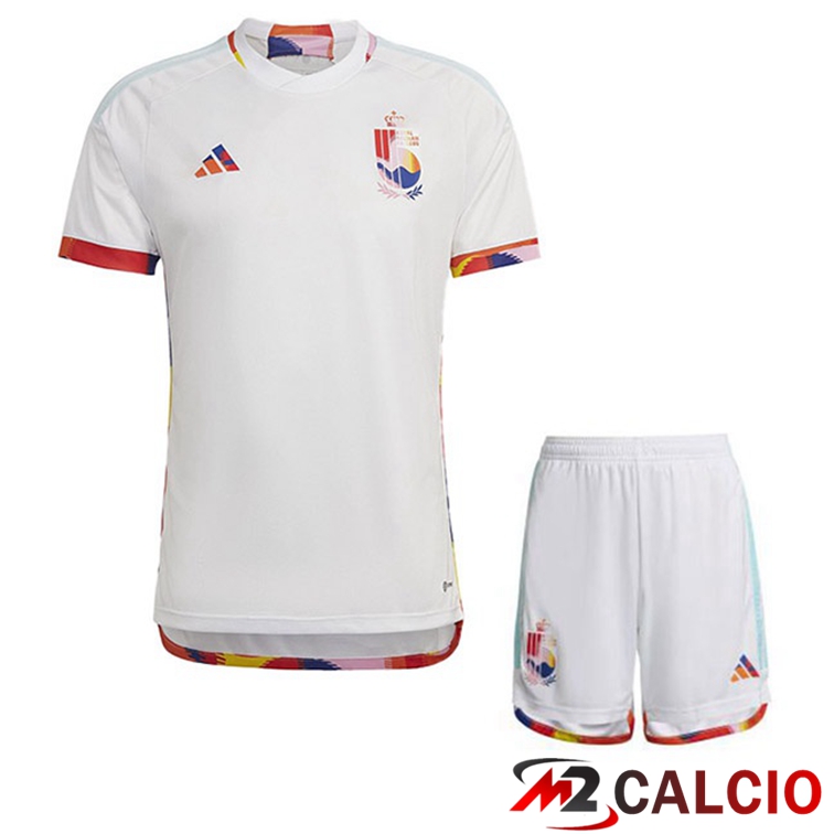Maglie Calcio Personalizzate,Tute Calcio Squadre,Maglia Nazionale Italiana Calcio | Maglie Calcio Belgio Bambino Seconda Bianco Coppa Del Mondo 2022