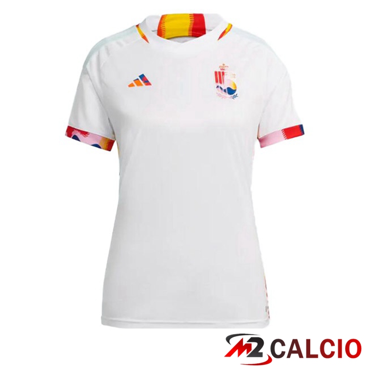 Maglie Calcio Personalizzate,Tute Calcio Squadre,Maglia Nazionale Italiana Calcio | Maglie Calcio Belgio Donna Seconda Bianco Coppa Del Mondo 2022
