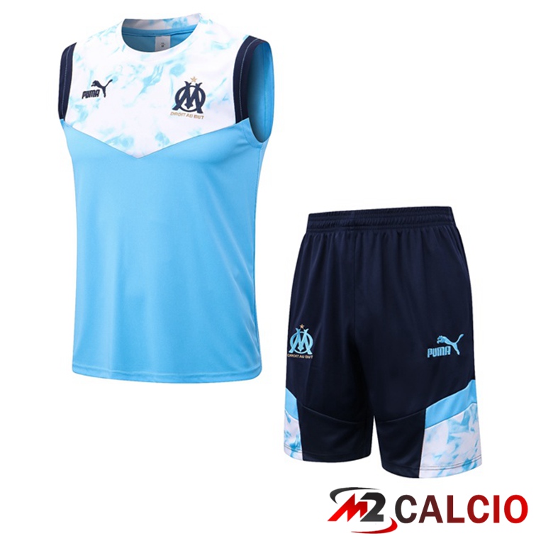 Maglie Calcio Personalizzate,Tute Calcio Squadre,Maglia Nazionale Italiana Calcio | Canotta Calcio Marsiglia OM + Shorts Blu Bianco 2022/2023