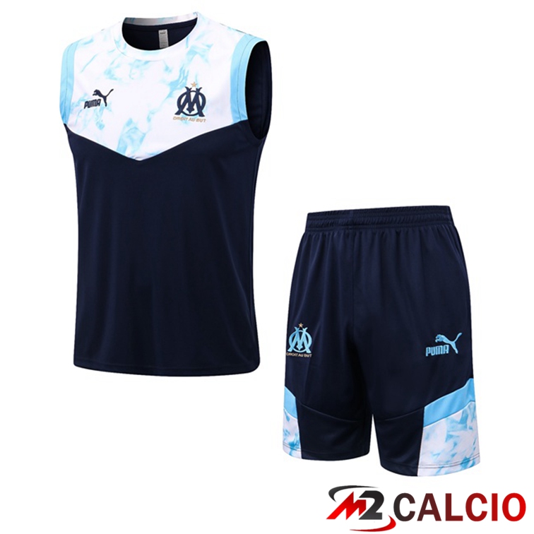 Maglie Calcio Personalizzate,Tute Calcio Squadre,Maglia Nazionale Italiana Calcio | Canotta Calcio Marsiglia OM + Shorts Nero Bianco 2022/2023