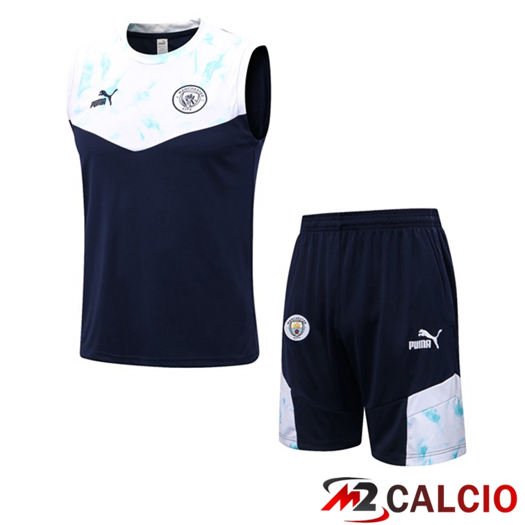 Maglie Calcio Personalizzate,Tute Calcio Squadre,Maglia Nazionale Italiana Calcio | Canotta Calcio Manchester City + Shorts Blu Bianco 2022/2023
