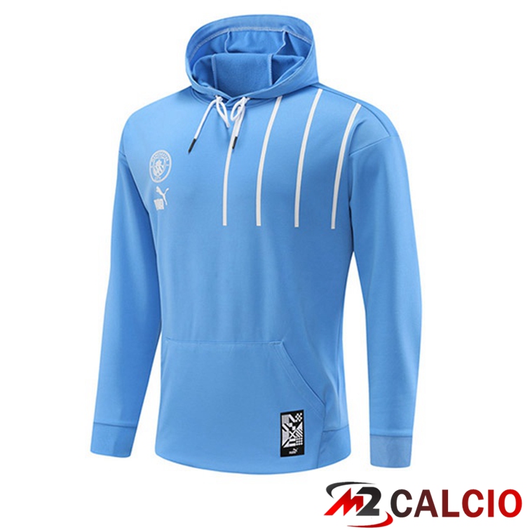 Maglie Calcio Personalizzate,Tute Calcio Squadre,Maglia Nazionale Italiana Calcio | Felpa Con Cappuccio Manchester City Blu 2022/2023
