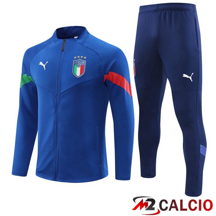 Maglie Calcio Personalizzate,Tute Calcio Squadre,Maglia Nazionale Italiana Calcio | Insieme Tuta Calcio - Giacca Italia Blu 2022/2023