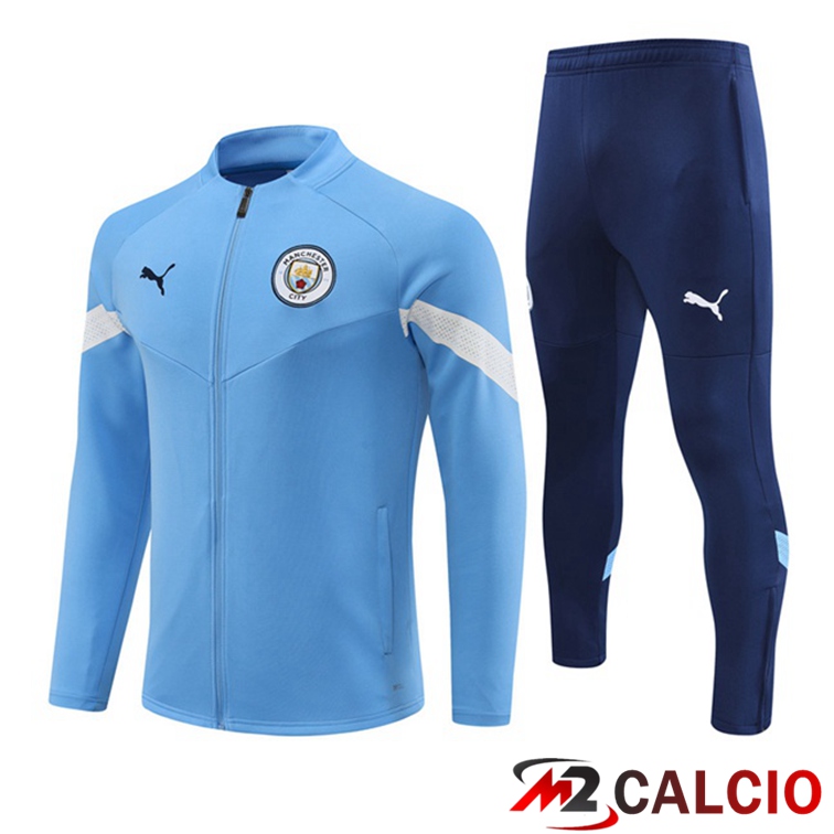 Maglie Calcio Personalizzate,Tute Calcio Squadre,Maglia Nazionale Italiana Calcio | Insieme Tuta Calcio - Giacca Manchester City Blu 2022/2023
