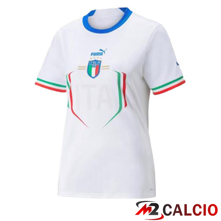 Maglie Calcio Personalizzate,Tute Calcio Squadre,Maglia Nazionale Italiana Calcio | Maglie Calcio Italia Donna Seconda Bianco 2022/2023