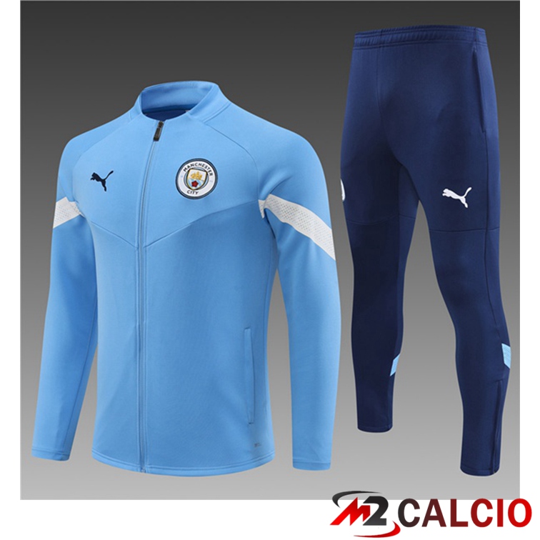 Maglie Calcio Personalizzate,Tute Calcio Squadre,Maglia Nazionale Italiana Calcio | Insieme Tuta Calcio - Giacca Manchester City Bambino Blu 2022/2023