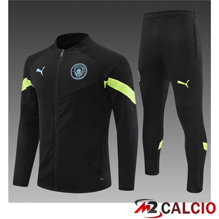 Maglie Calcio Personalizzate,Tute Calcio Squadre,Maglia Nazionale Italiana Calcio | Insieme Tuta Calcio - Giacca Manchester City Bambino Nero 2022/2023