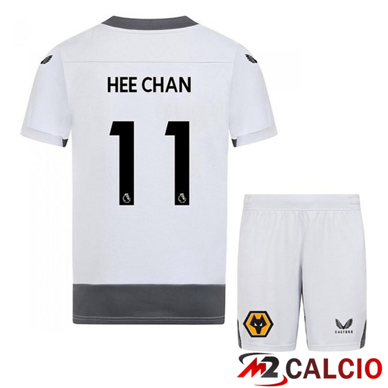 Maglie Calcio Personalizzate,Tute Calcio Squadre,Maglia Nazionale Italiana Calcio | Maglie Calcio Wolves (TRINCAO 11) Bambino Terza Bianco Grigio 2022/2023