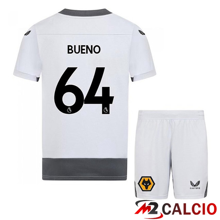 Maglie Calcio Personalizzate,Tute Calcio Squadre,Maglia Nazionale Italiana Calcio | Maglie Calcio Wolves (BUENO 64) Bambino Terza Bianco Grigio 2022/2023