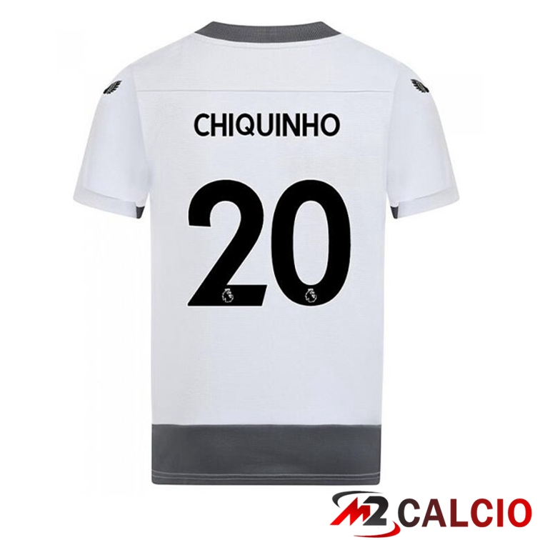 Maglie Calcio Personalizzate,Tute Calcio Squadre,Maglia Nazionale Italiana Calcio | Maglie Calcio Wolves (CHIQUINHO 20) Terza Bianco Grigio 2022/2023