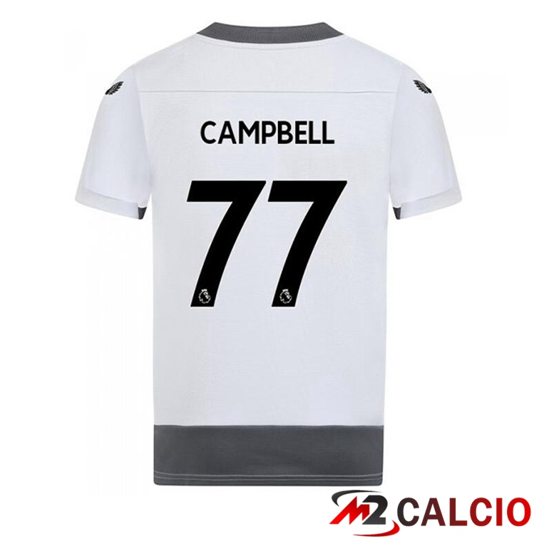 Maglie Calcio Personalizzate,Tute Calcio Squadre,Maglia Nazionale Italiana Calcio | Maglie Calcio Wolves (CAMPBELL 77) Terza Bianco Grigio 2022/2023