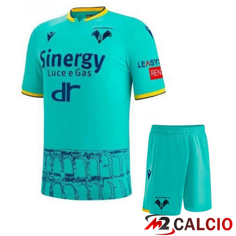 Maglie Calcio Personalizzate,Tute Calcio Squadre,Maglia Nazionale Italiana Calcio | Maglie Calcio Hellas Verona Bambino Terza Verde 2022/2023