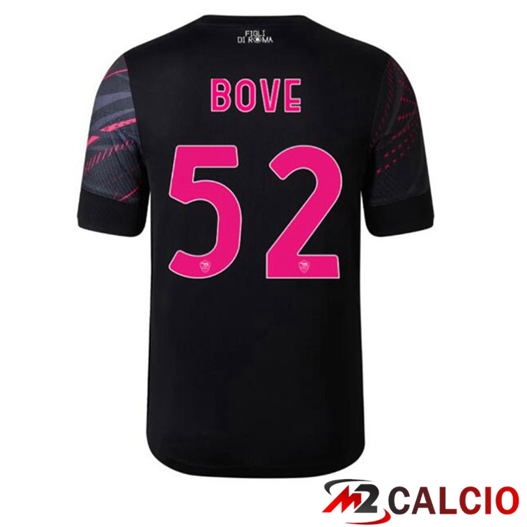 Maglie Calcio Personalizzate,Tute Calcio Squadre,Maglia Nazionale Italiana Calcio | Maglie Calcio AS Roma (BOVE 52) Terza Nero 2022/2023