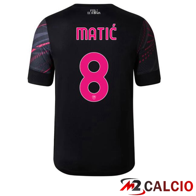 Maglie Calcio Personalizzate,Tute Calcio Squadre,Maglia Nazionale Italiana Calcio | Maglie Calcio AS Roma (MATIĆ 8) Terza Nero 2022/2023
