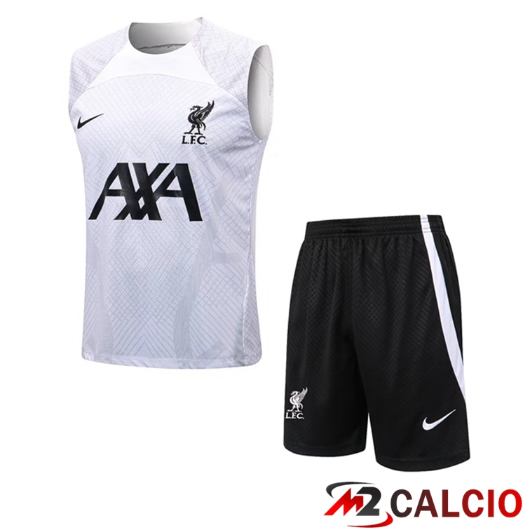 Maglie Calcio Personalizzate,Tute Calcio Squadre,Maglia Nazionale Italiana Calcio | Canotta Calcio FC Liverpool + Shorts Bianco 2022/2023