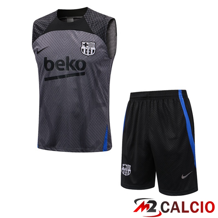 Maglie Calcio Personalizzate,Tute Calcio Squadre,Maglia Nazionale Italiana Calcio | Canotta Calcio FC Barcellona + Shorts Grigio 2022/2023
