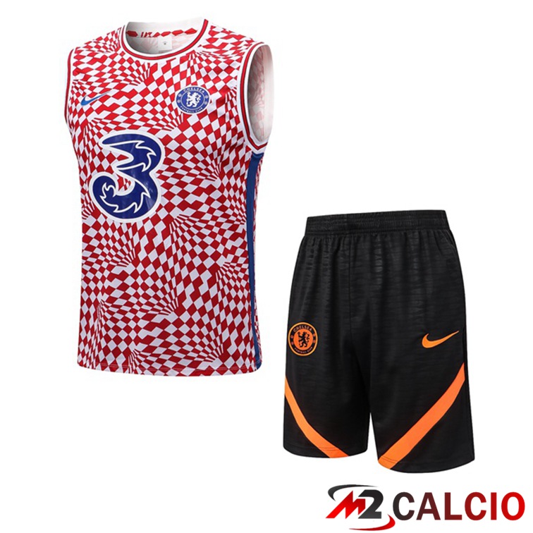 Maglie Calcio Personalizzate,Tute Calcio Squadre,Maglia Nazionale Italiana Calcio | Canotta Calcio FC Chelsea + Shorts Rosso Bianco 2022/2023