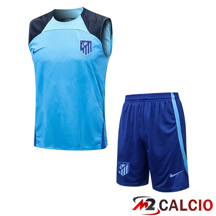 Maglie Calcio Personalizzate,Tute Calcio Squadre,Maglia Nazionale Italiana Calcio | Canotta Calcio Atletico Madrid + Shorts Blu 2022/2023