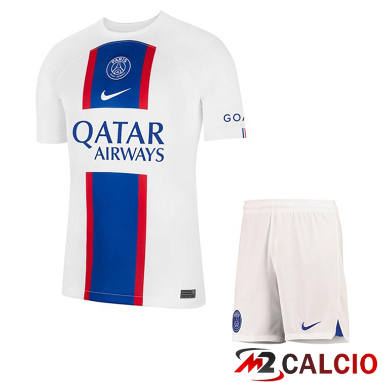 Maglie Calcio Personalizzate,Tute Calcio Squadre,Maglia Nazionale Italiana Calcio | Maglie Calcio Paris PSG Bambino Terza Bianco 2022/2023