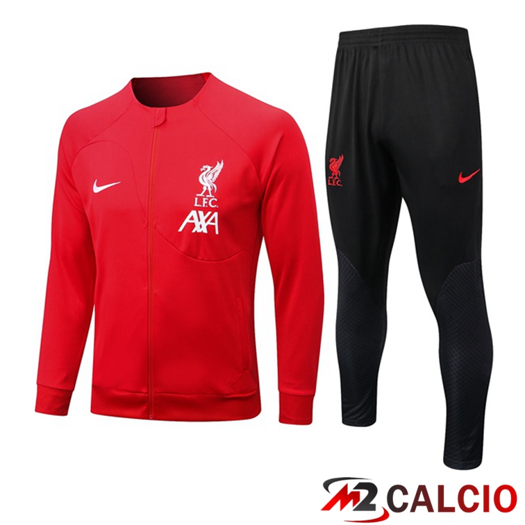 Maglie Calcio Personalizzate,Tute Calcio Squadre,Maglia Nazionale Italiana Calcio | Insieme Tuta Calcio - Giacca FC Liverpool Rosso 2022/2023