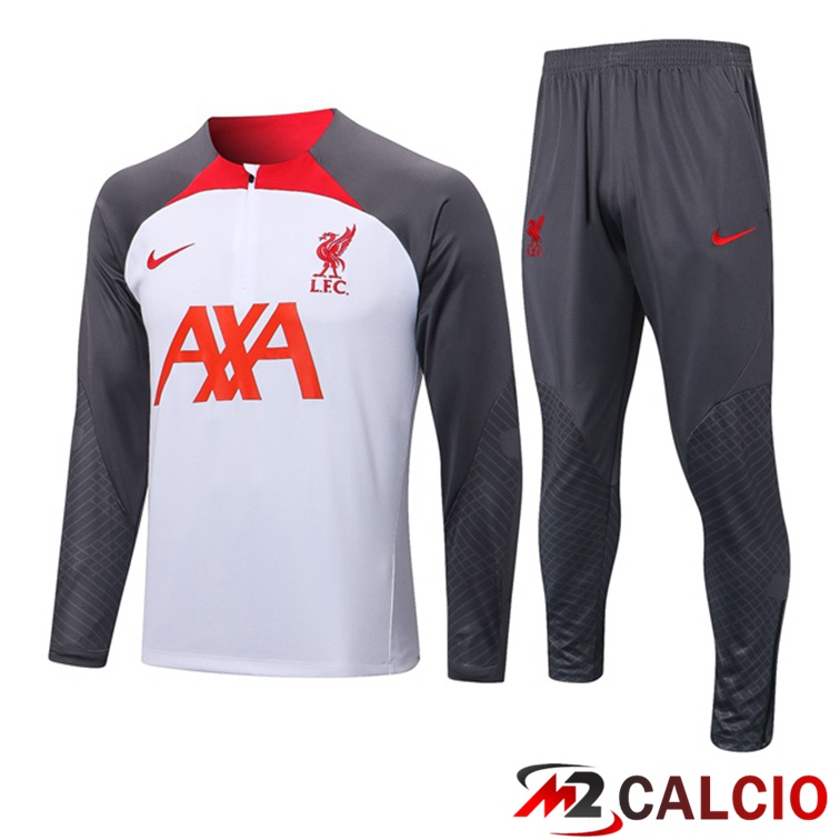 Maglie Calcio Personalizzate,Tute Calcio Squadre,Maglia Nazionale Italiana Calcio | Tuta Calcio FC Liverpool Bianco Grigio 2022/2023