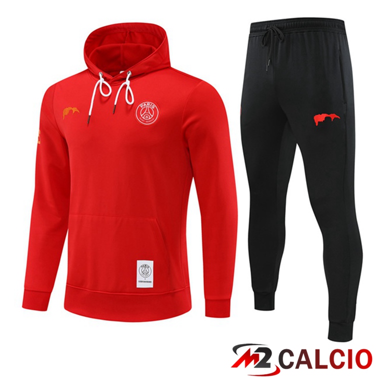 Maglie Calcio Personalizzate,Tute Calcio Squadre,Maglia Nazionale Italiana Calcio | Insieme Giacca Con Cappuccio Tuta Paris PSG Rosso 2022/2023