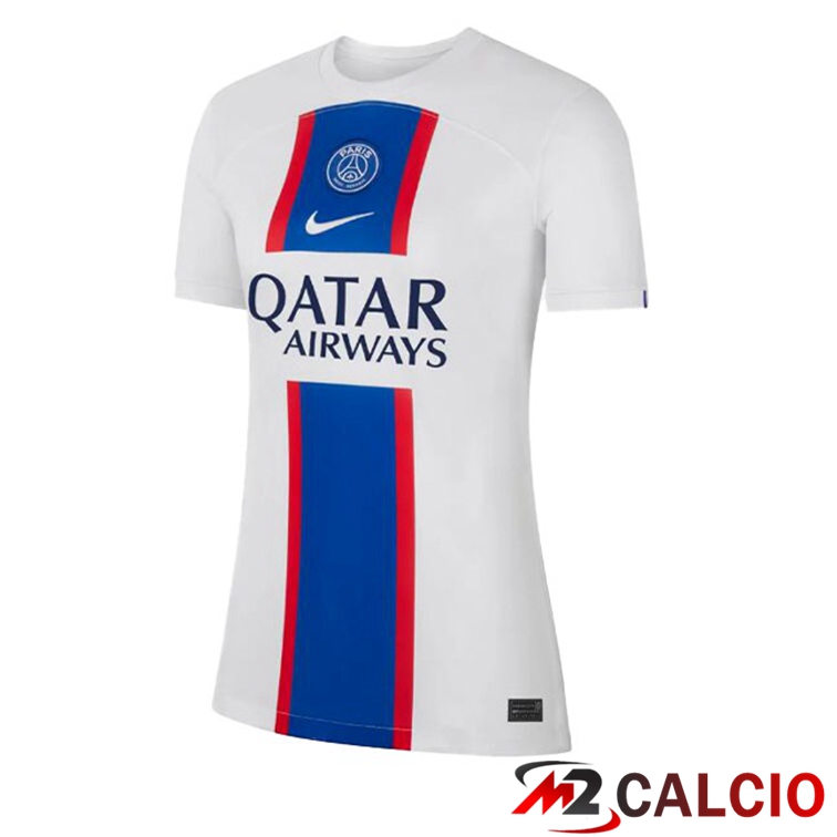 Maglie Calcio Personalizzate,Tute Calcio Squadre,Maglia Nazionale Italiana Calcio | Maglie Calcio Paris PSG Donna Terza Bianco 2022/2023