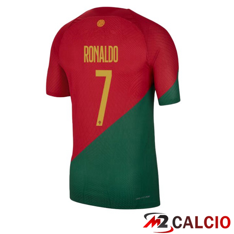 Maglie Calcio Personalizzate,Tute Calcio Squadre,Maglia Nazionale Italiana Calcio | Maglie Calcio Portogallo (RONALDO 7) Prima Rosso Verde Coppa Del Mondo 2022