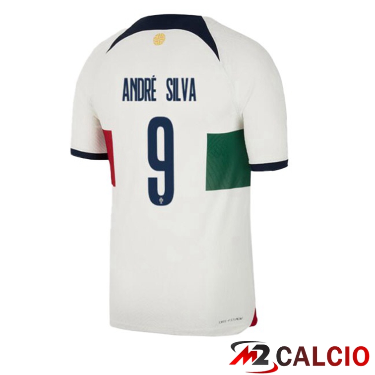 Maglie Calcio Personalizzate,Tute Calcio Squadre,Maglia Nazionale Italiana Calcio | Maglie Calcio Portogallo (ANDRÉ SILVA 9) Seconda Bianco Rosso Coppa Del Mondo 2022